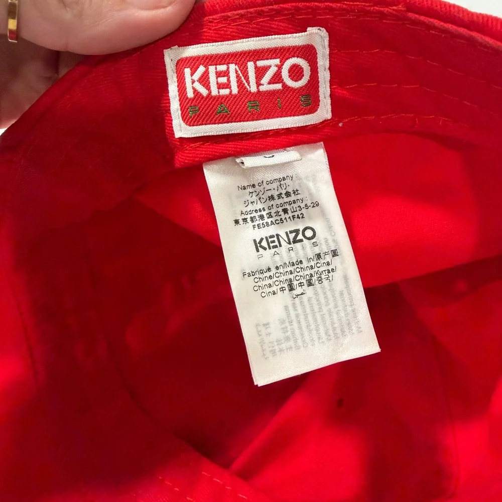 Kenzo Paris Red Cotton Embroidered Baseball Cap Hat FE58AC511F42